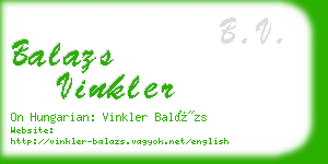 balazs vinkler business card